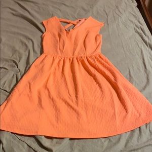 Midi peach knee length dress